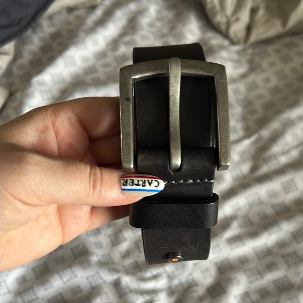 Timberland Black Leather Belt - 46